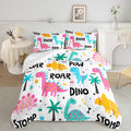 Axolotl Girls Bedding Cartoon Dinosaur Comforter Set Twin Size,Cute Dinosaur Bedding Set For Girls Teens Kids Boys Adults Room D