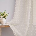 Sheer Beige Curtains 90 Inches Long 2 Panels For Bedroom Living Room Boho Farmhouse Natural Semi Sheer Curtain Nursery Pom Pom T