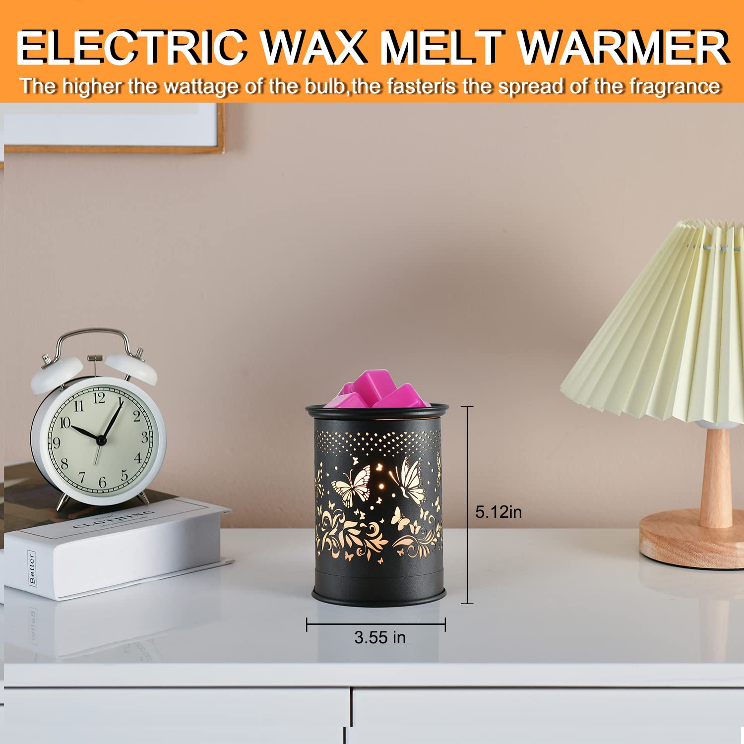 Kobodon Metal Wax Warmer,Wax Melt Warmer,Candle Wax Burner, Electirc Wax Melt Warmer Candle Melter As Gifts For Moms Grandma Wom