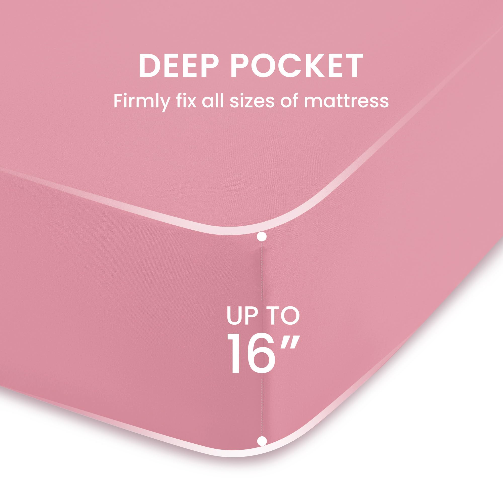 Sleep Zone Nanotex Super Soft Cooling Twin Bed Sheets Set For Kids 3 Piece - Easy Care Fitted Flat Sheet & Pillowcase Sets - Wrinkle Free, Fade Resistant, Deep Pocket 16' (Ballet Pink, Twin)