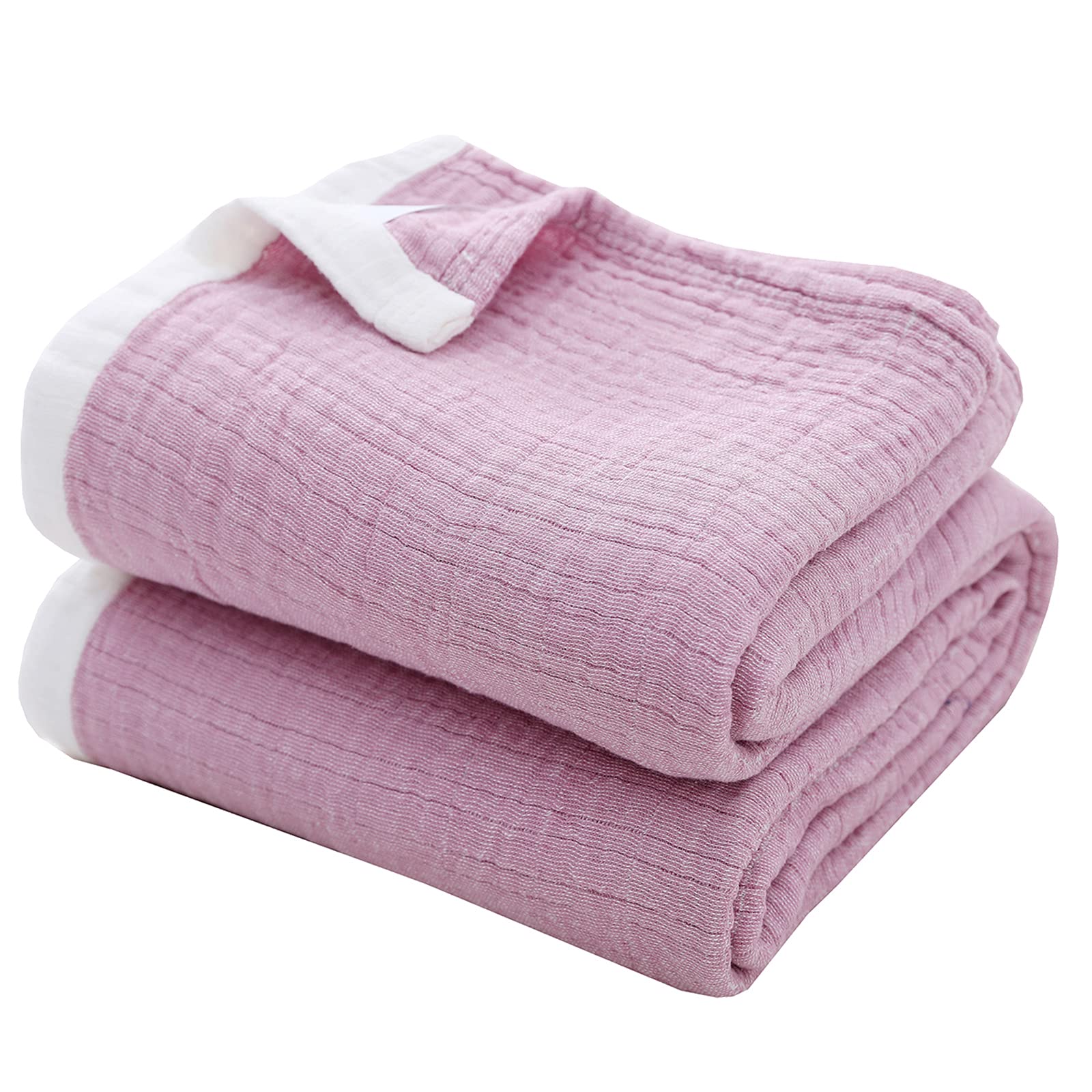 Se Softexly Muslin Blanket 4-Layer Yarn Dyed,100% Cotton Throw Blanket For Couch Sofa Bed,Breathable Gauze Blanket For Adults,So