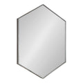 Kate and Laurel Rhodes Modern Hexagon Wall Mirror, 31 x 22, Dark Silver, Chic Geometric Wall Mirror