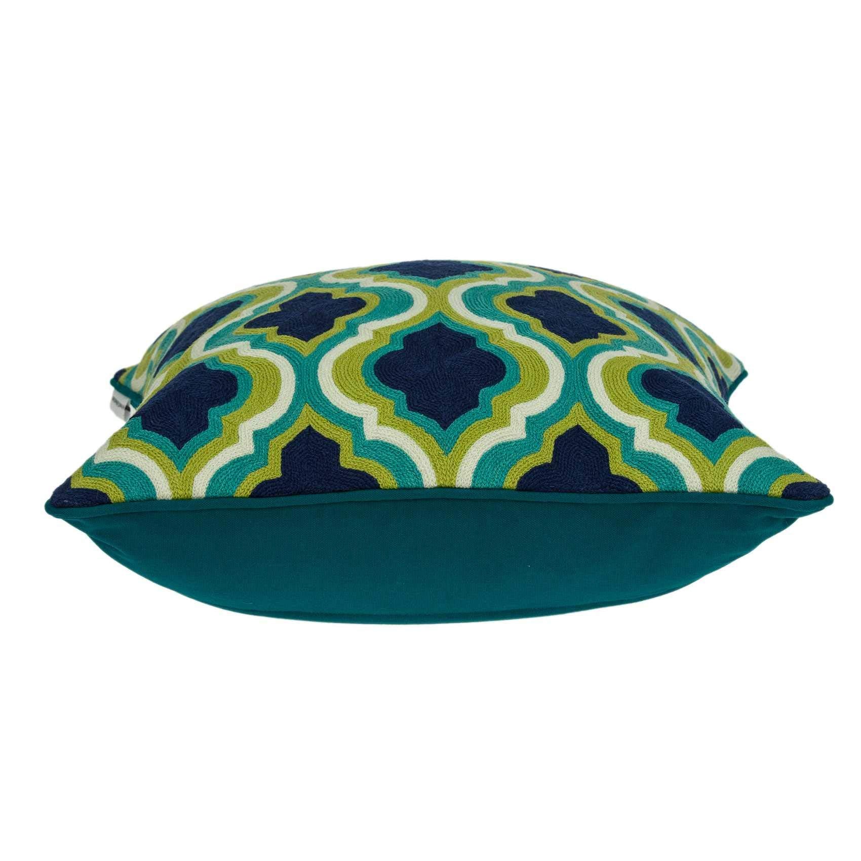 HomeRoots Decor 20' x 7' x 20' Handmade Traditional Teal and Blue Pillow Cover with Down Insert