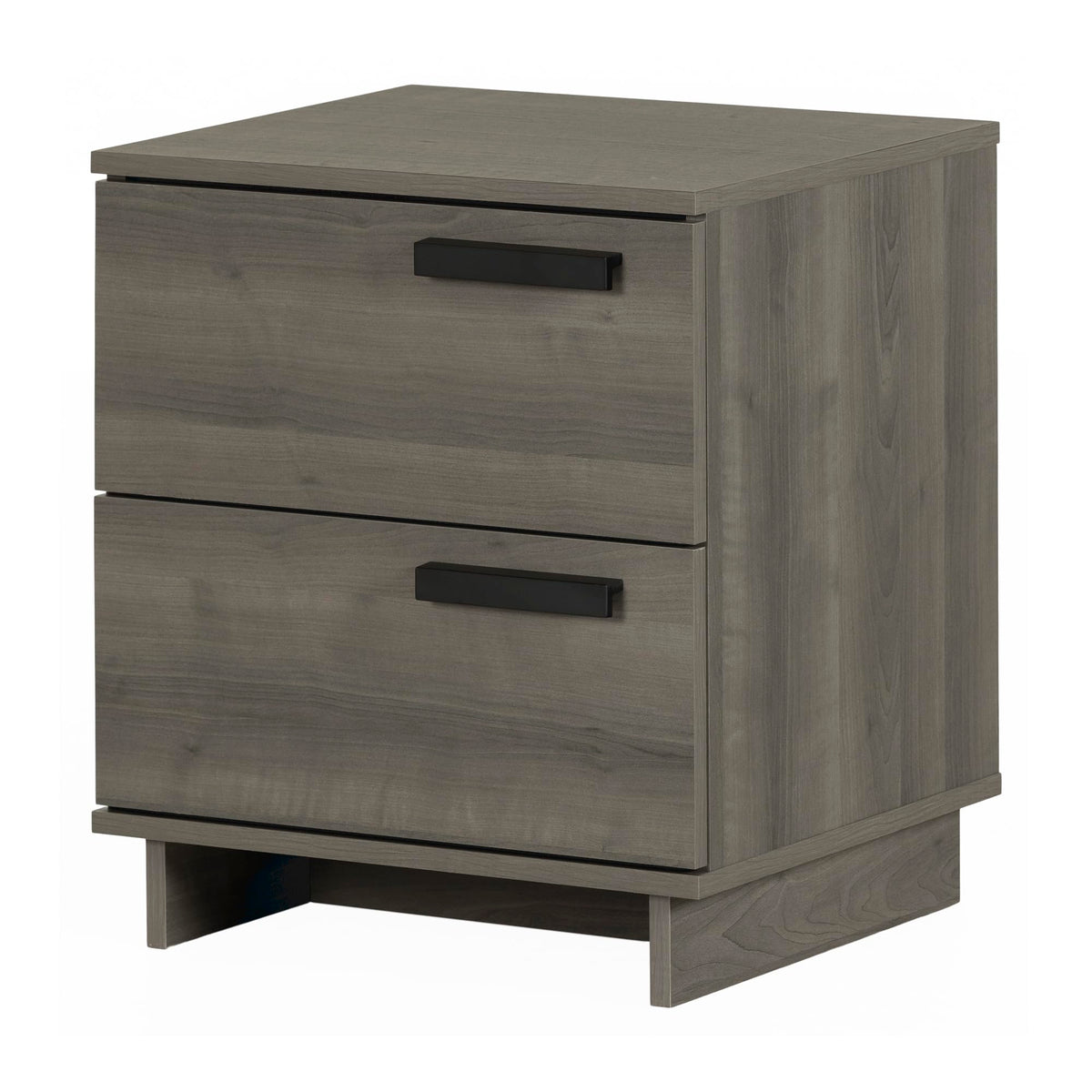 South Shore Cavalleri Nightstand With 2 Drawers, Gray Maple