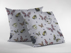 HomeRoots White Butterflies Decorative Suede Throw Pillow