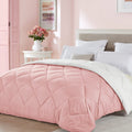 Seward Park Twin Xl Size Pink White Fall Comforter Reversible Lightweight Girls Cute Cooling Bedding College Dorm Bedspread Blan