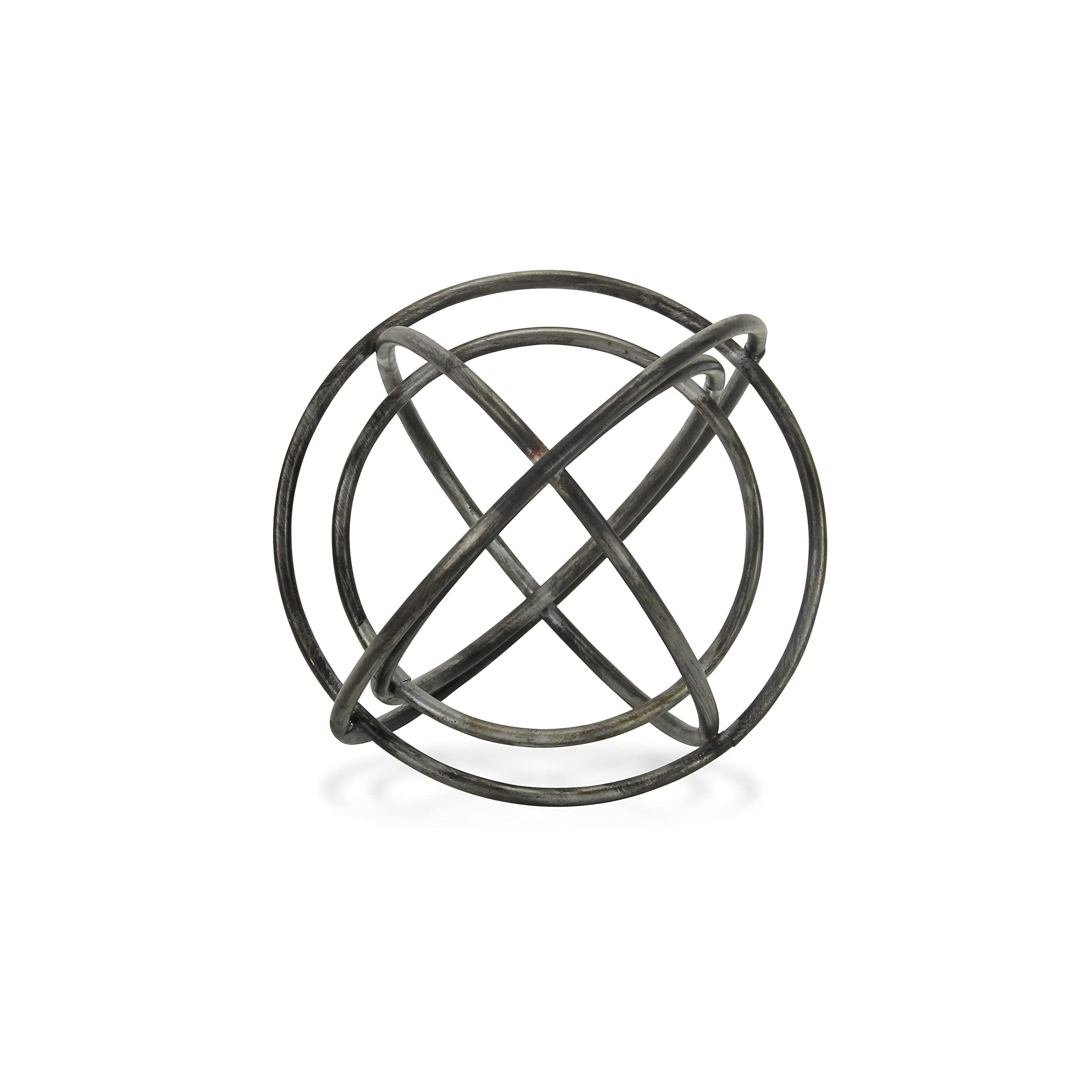 HomeRoots 10' Gray Metal Abstract Contemporary Decorative Orb