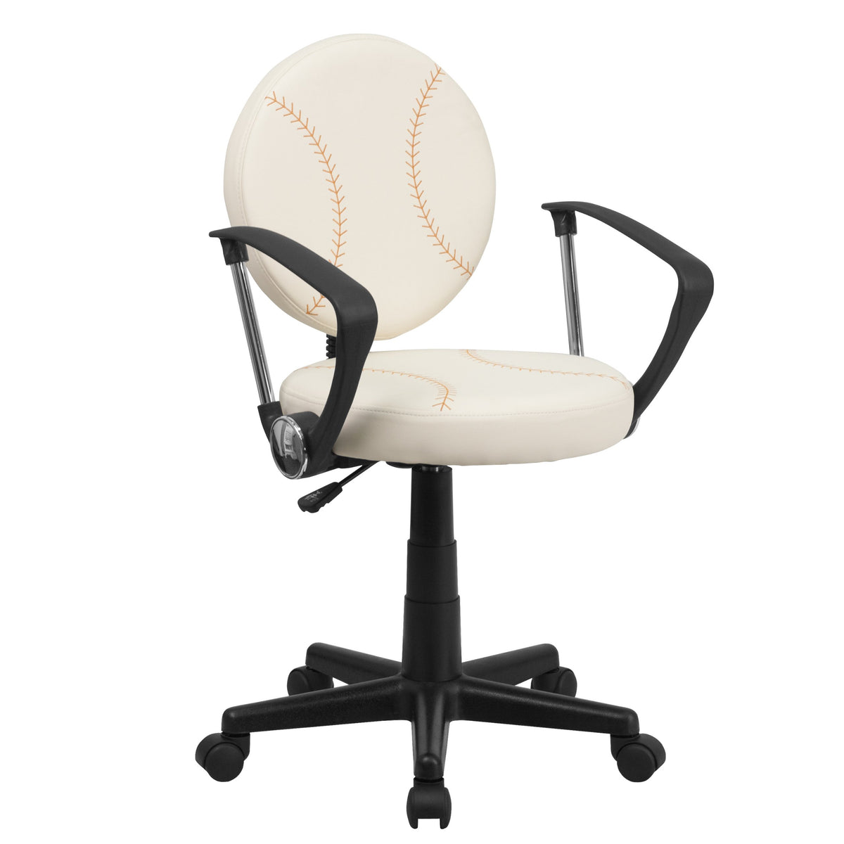 Flash Furniture Jonathan Baseball Swivel Task Office Chair with Arms