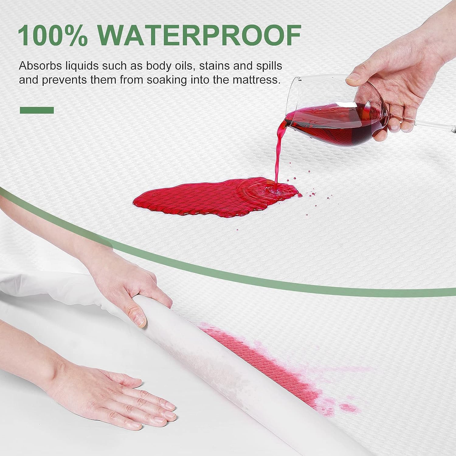 Tastelife 100% Waterproof California King Mattress Protector, Breathable Cooling 3D Air Fabric Mattress Cover Smooth Soft Noisel