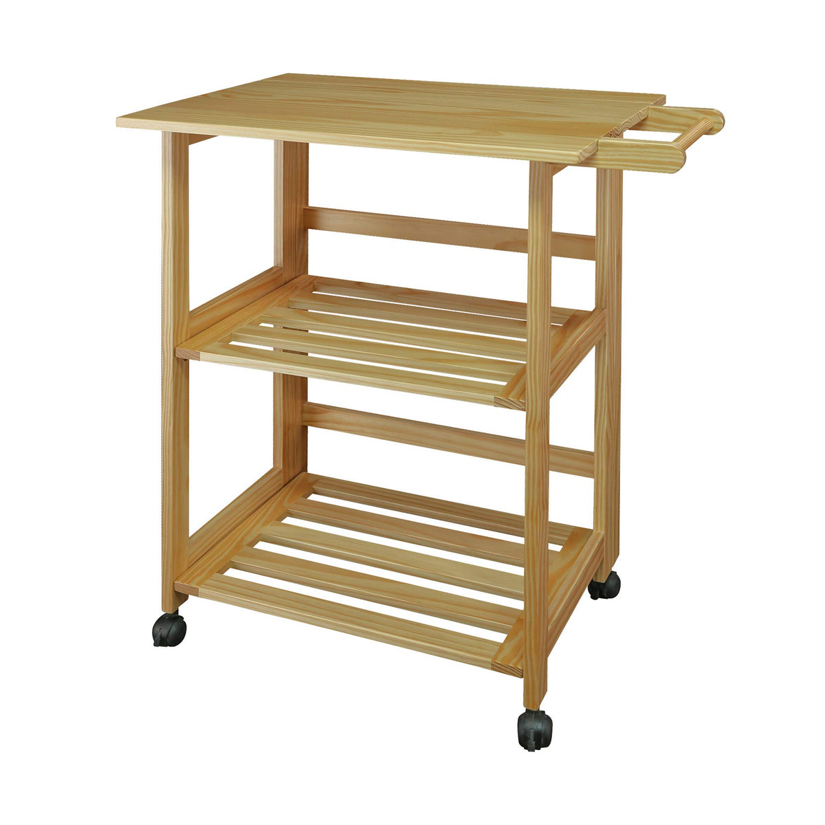 Casual Home Trek Folding Natural Kitchen Cart, 27&quot; W