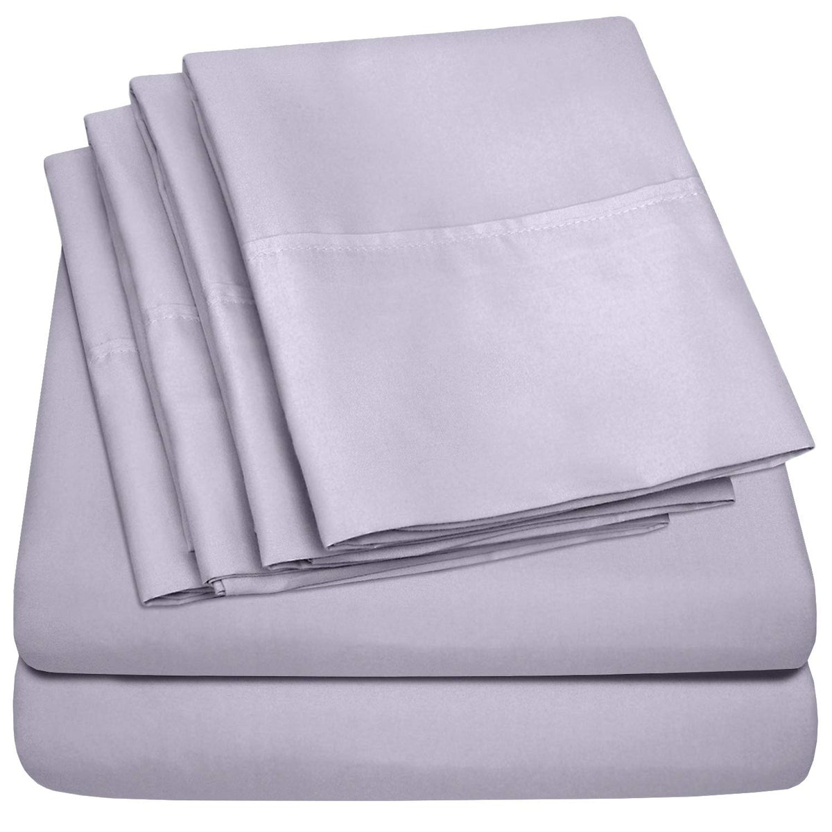 Queen Sheets Lilac - 6 Piece 1500 Supreme Collection Fine Brushed Microfiber Deep Pocket Queen Sheet Set Bedding - 2 Extra Pillo