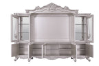 Acme Bently Wooden Entertainment Center with Glass Doors in Champagne Silver