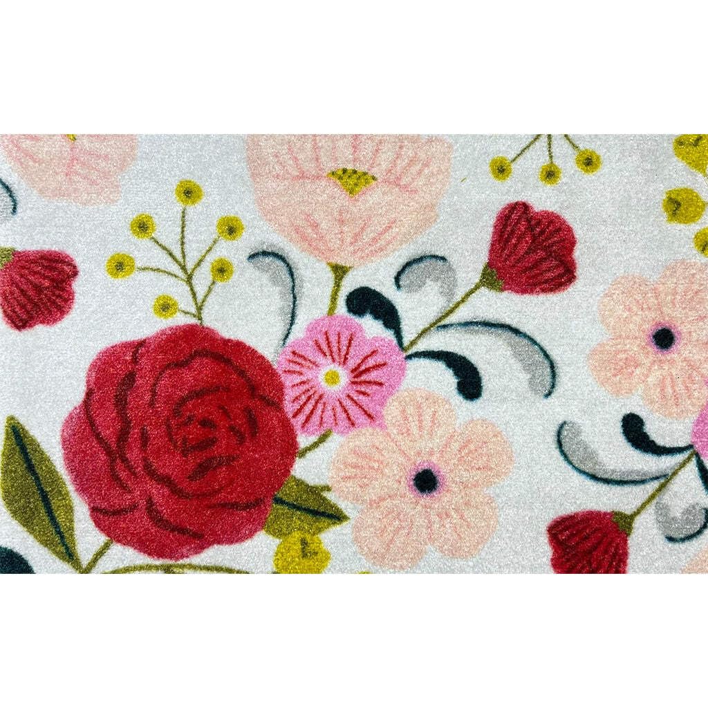 HomeRoots 526200 2 x 4 ft. Floral Machine Tufted Area Rug with UV Protection Red