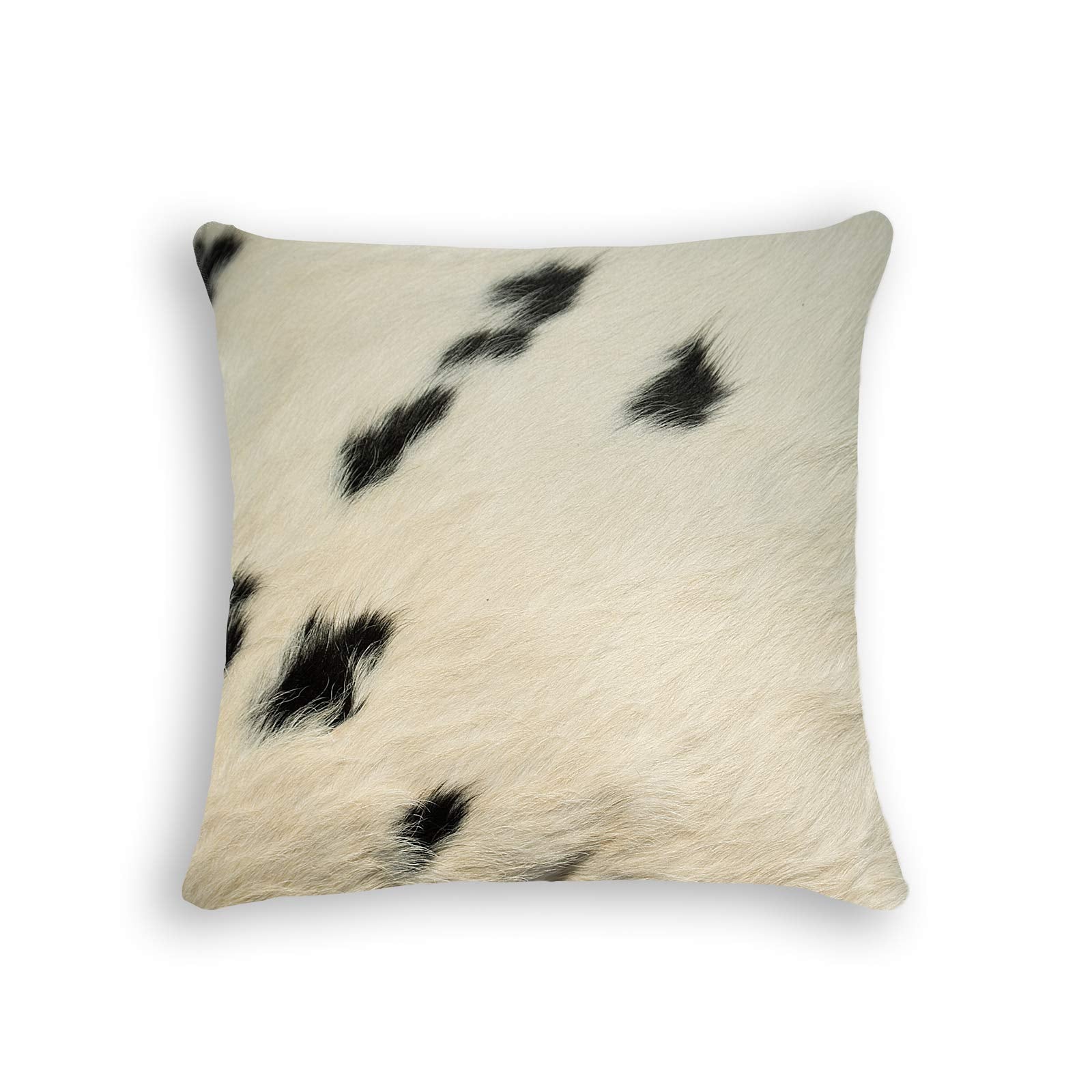 HomeRoots White&Black Cowhide, Microsuede, Polyfill 18' X 18' X 5' White and Black Cowhide Pillow