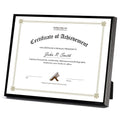Golden State Art, 8.5x11 Aluminum Frame, Real Glass, Metal Frame for 8.5 by 11 inch Document, Certificate, Diploma. with Easel S