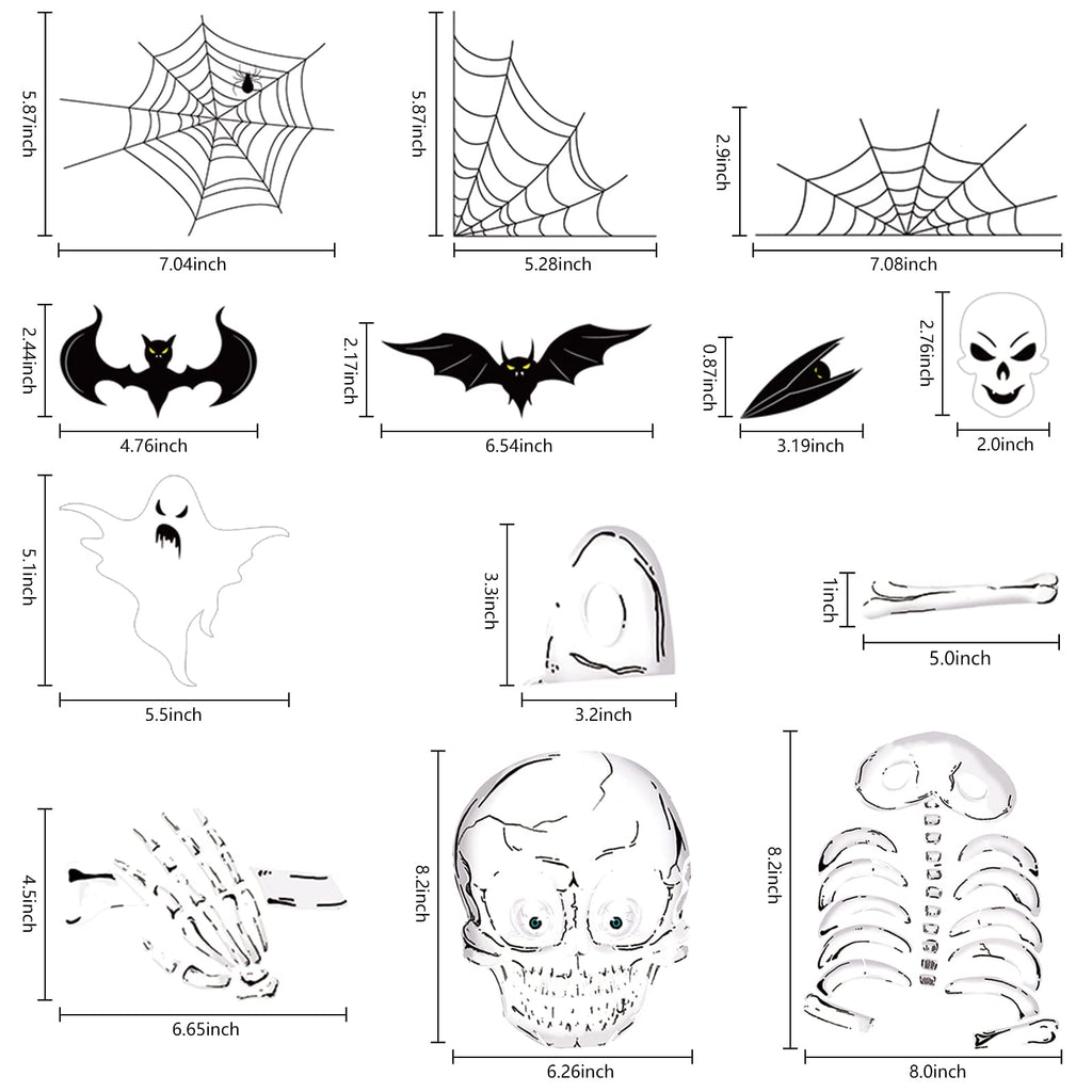 140Pcs Halloween Window Clings Decor For Halloween Decorations, Double Side Halloween Window Stickers Removable Glass Decals For
