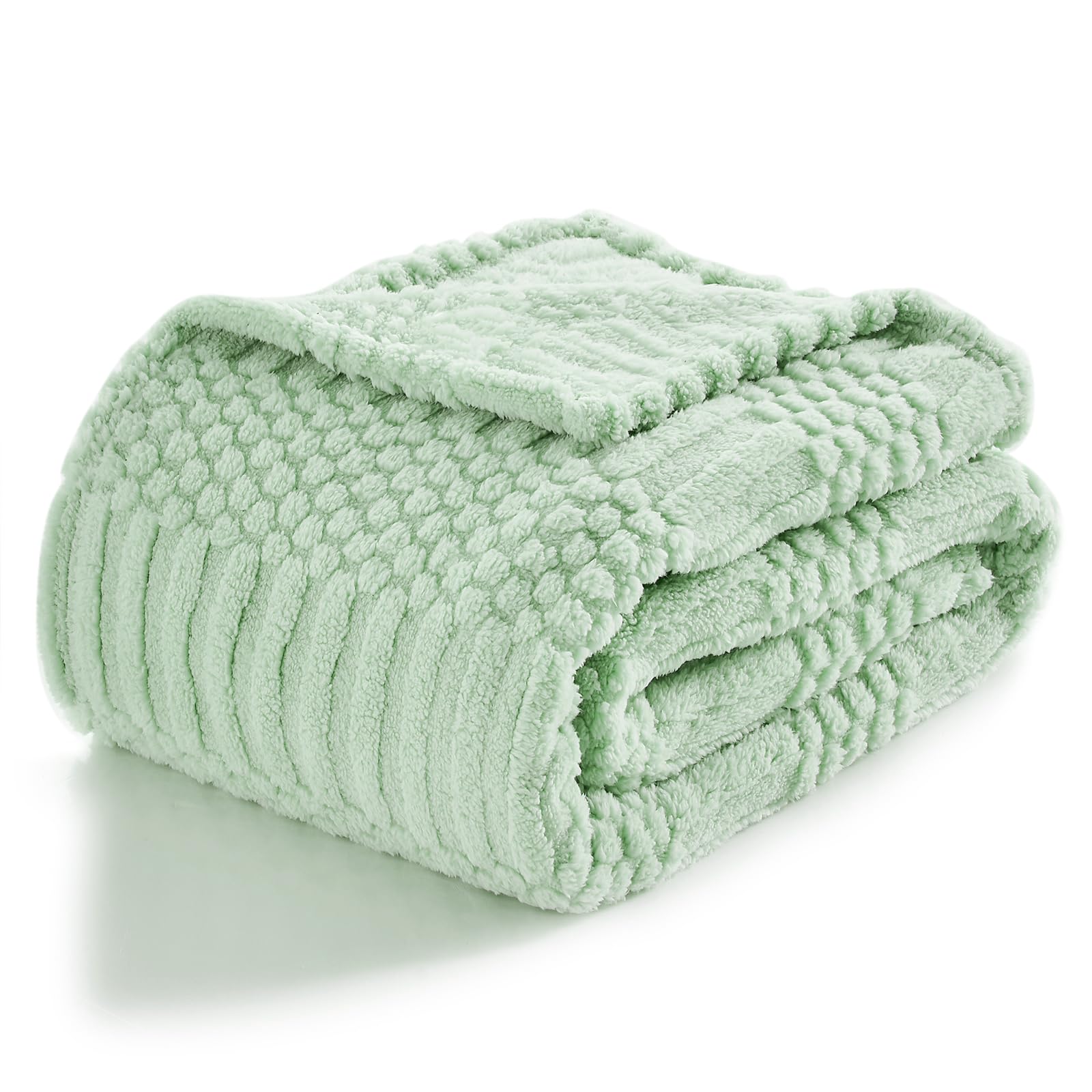 Lifein Green Throw Blanket For Couch - Soft Boho Bed Throw Blanket, Fleece Cozy Blanket, Cute Fluffy Lightweight Blankets&Throws