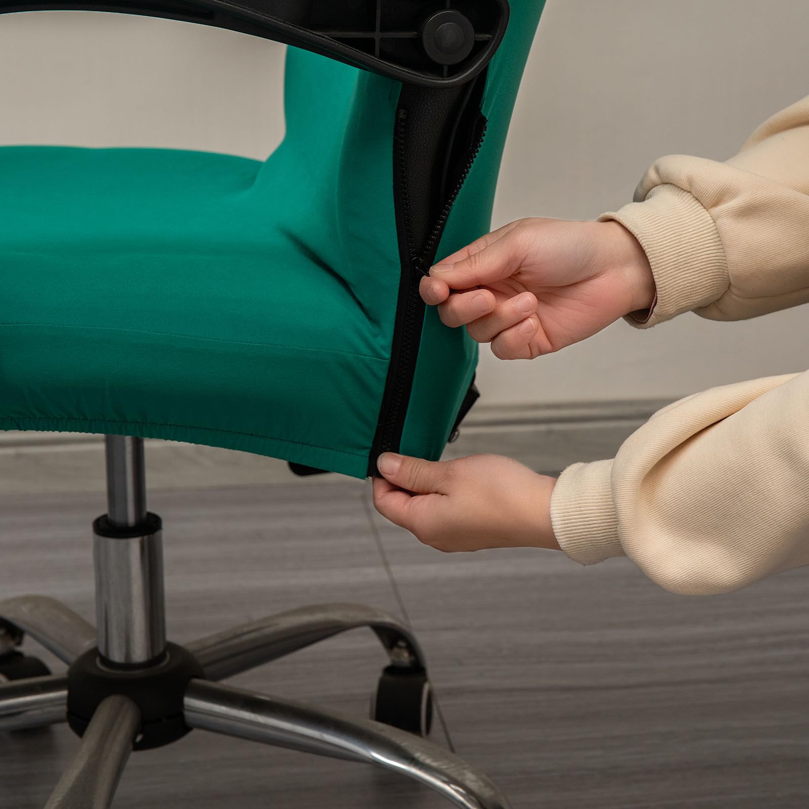 Melaluxe Office Chair Cover - Universal Stretch Desk Chair Cover, Computer Chair Slipcovers (Size: L) - Green