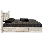 Montana Woodworks Wolf Design Laser Engraved Platform Bed in Ready to Finish (King: 91 in. L x 80 in. W x 47 in. H (272 lbs.))