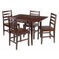 Ergode Elegant 3-Piece Shaye Dining Table Set | Solid Wood | Walnut Finish | 2 Slat Back Chairs | Contemporary Design | Easy Assembly (94358VV) (94358-VV) (94561-VV)