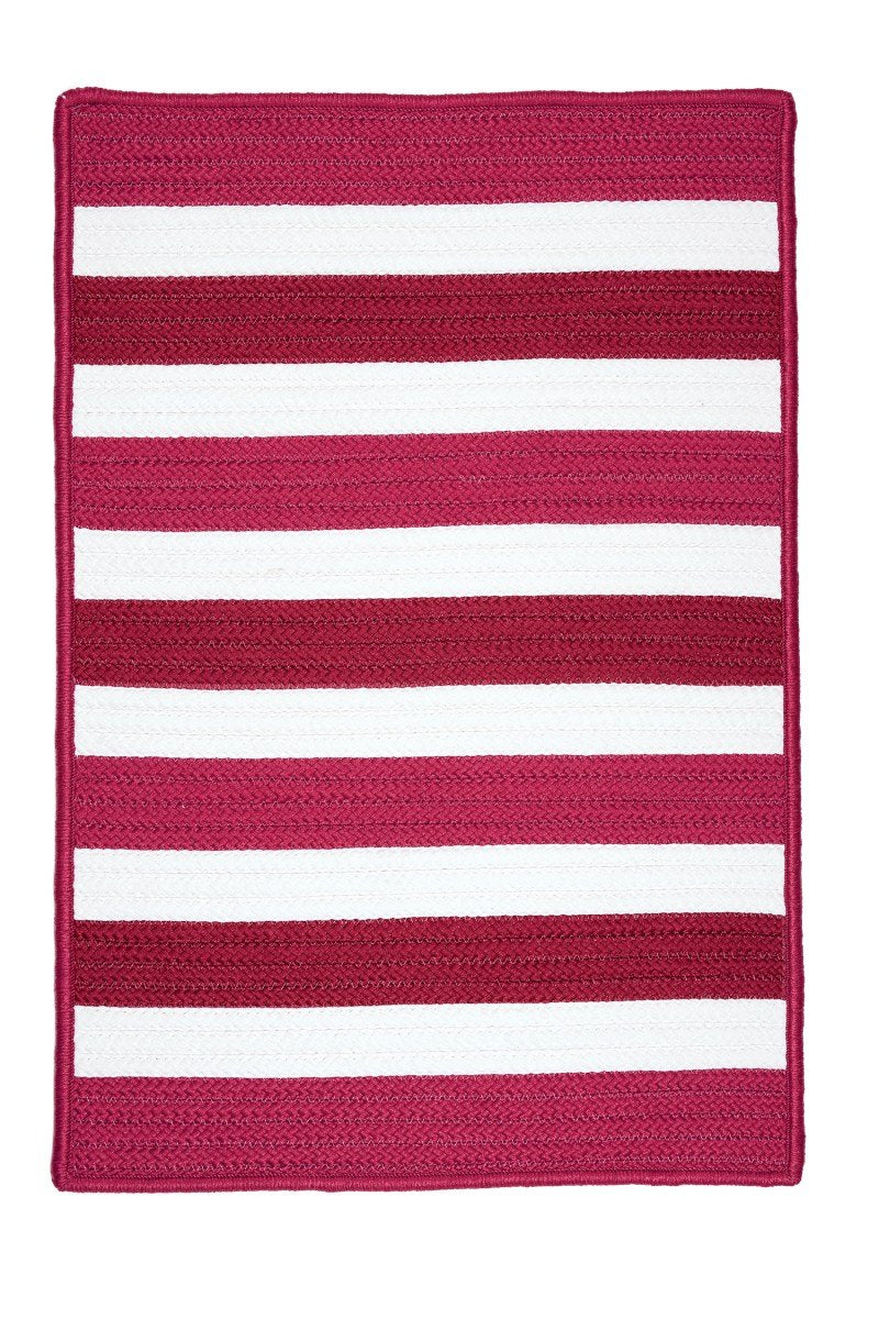 Colonial Mills Portico Rectangular 2' X 4' Braided Modern Area Rug In Red Stripes