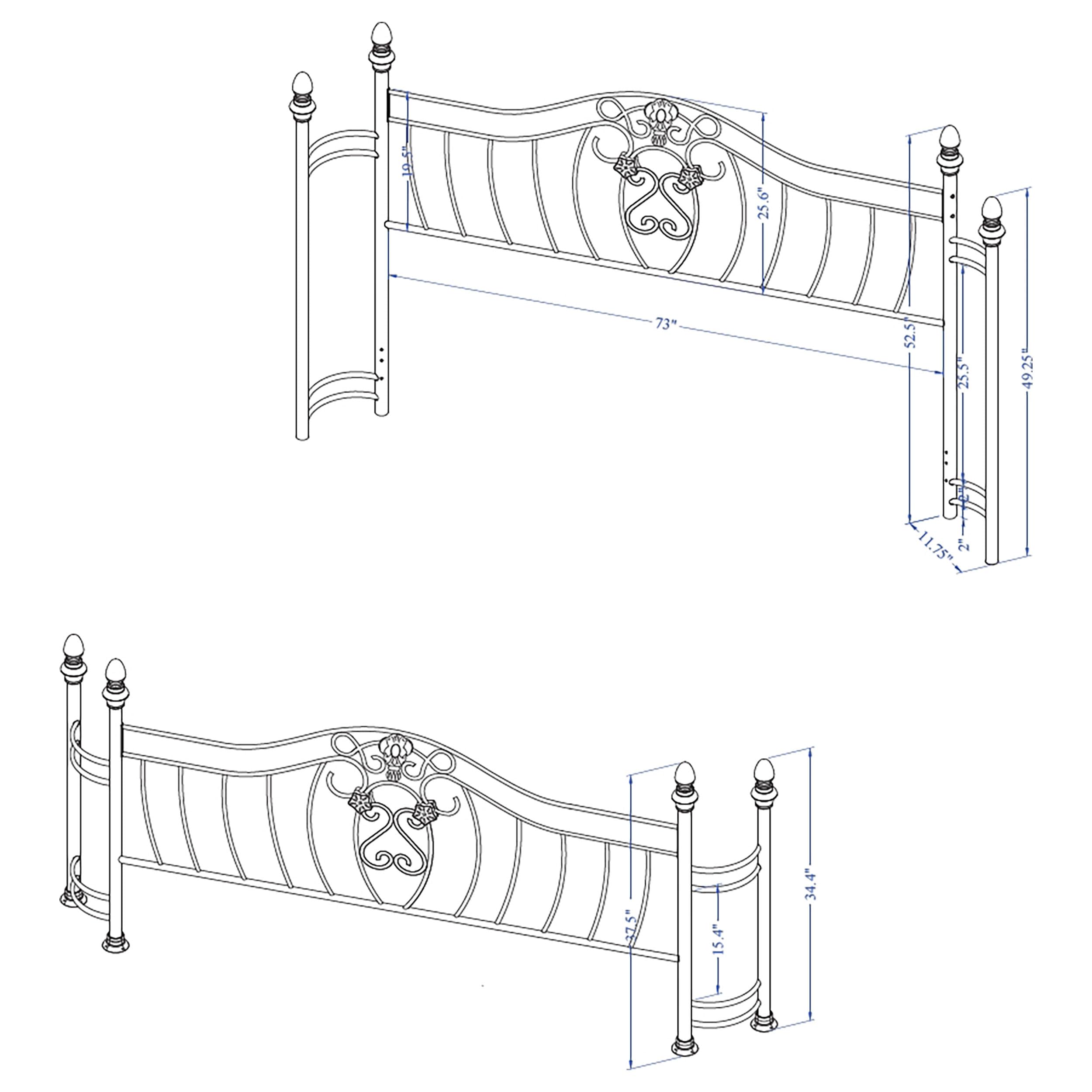 Coaster Home Furnishings Sydney Traditional Wood Eastern King Size Open Frame Bed Frame 53-inch Headboard Brushed Gold 300171KE