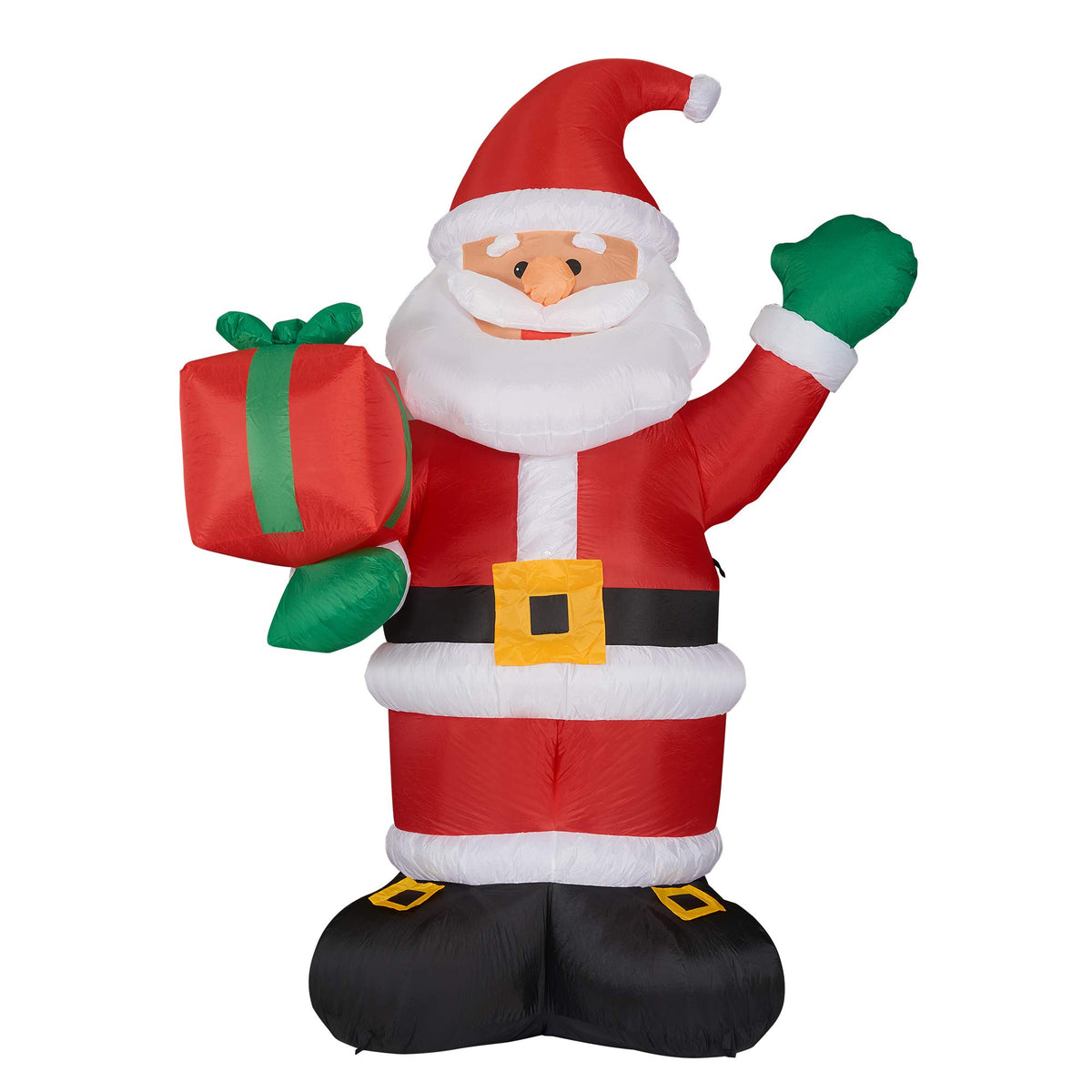 Fraser Hill Farm 7 Ft. Inflatable Santa Claus With Countdown And Led Lights, Inflatable Outdoor Holiday Yard Decorations, Blower, Storage Bag, Stakes And Rope Included, Festive Blow Up Decoration