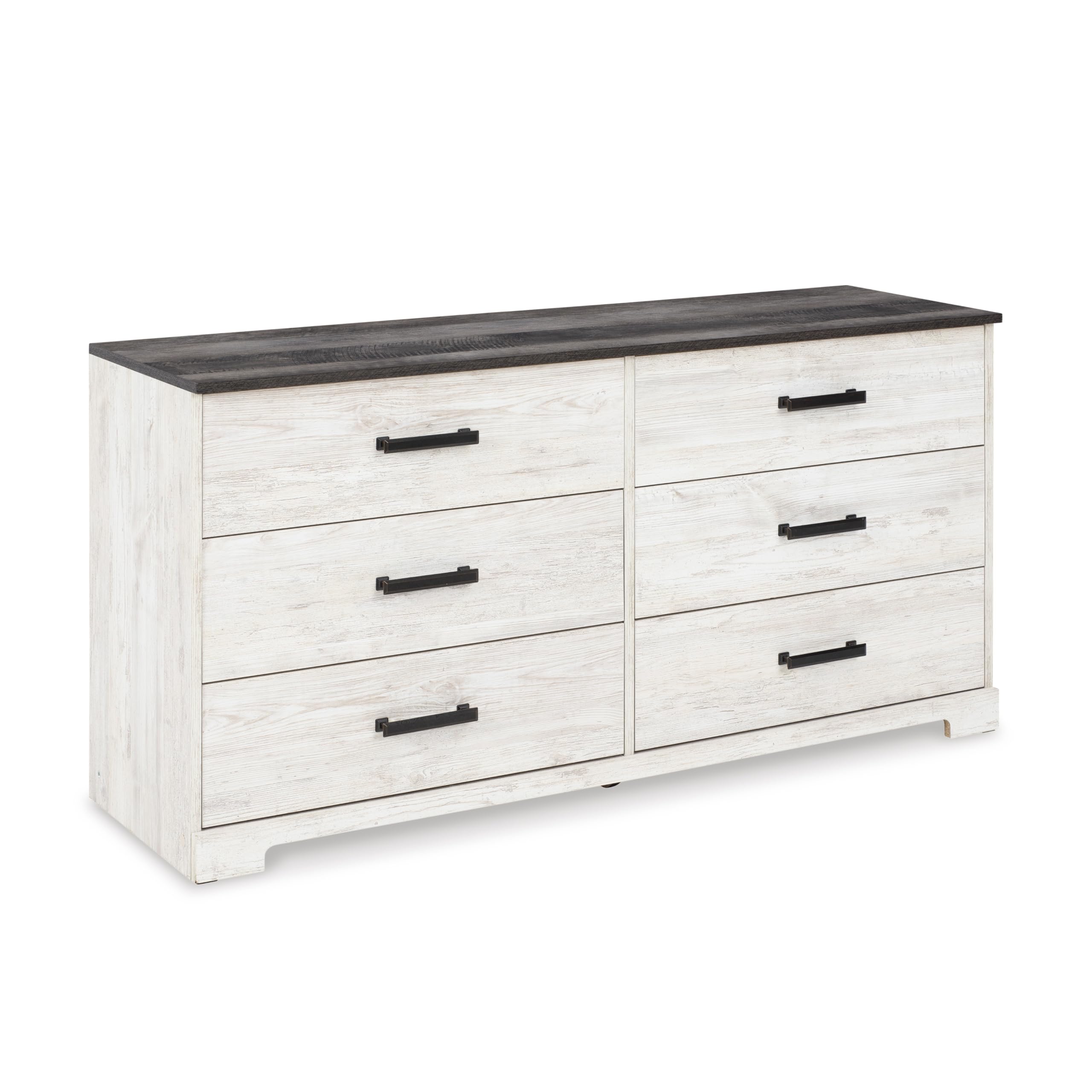 Signature Design by Ashley Shawburn 6 Drawer Dresser, Whitewash & Gray
