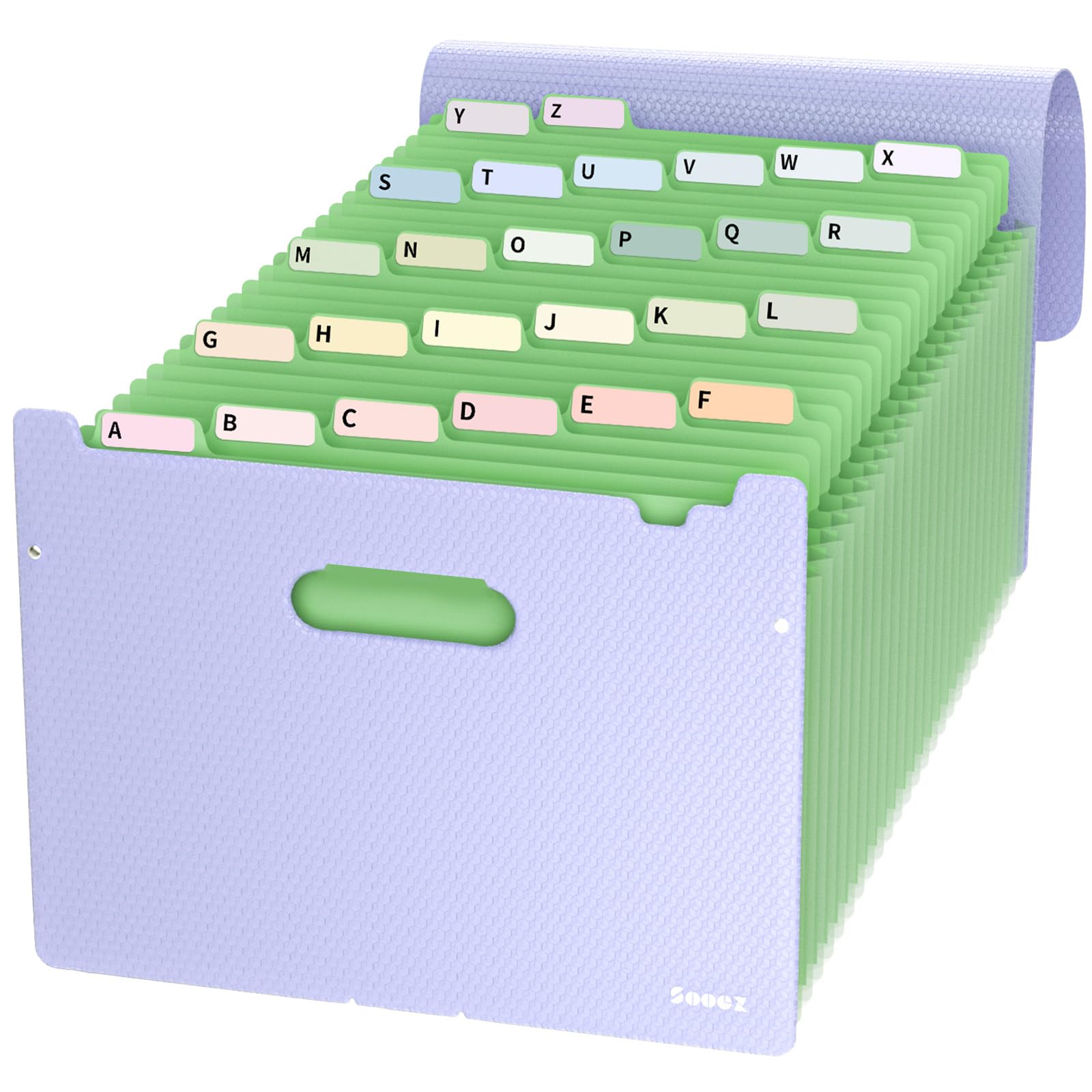 Sooez 26-Pocket Accordion File Organizer With Unobstructed A-Z Tabs, Premium Expanding File Folder, Tax Receipt Document Organiz