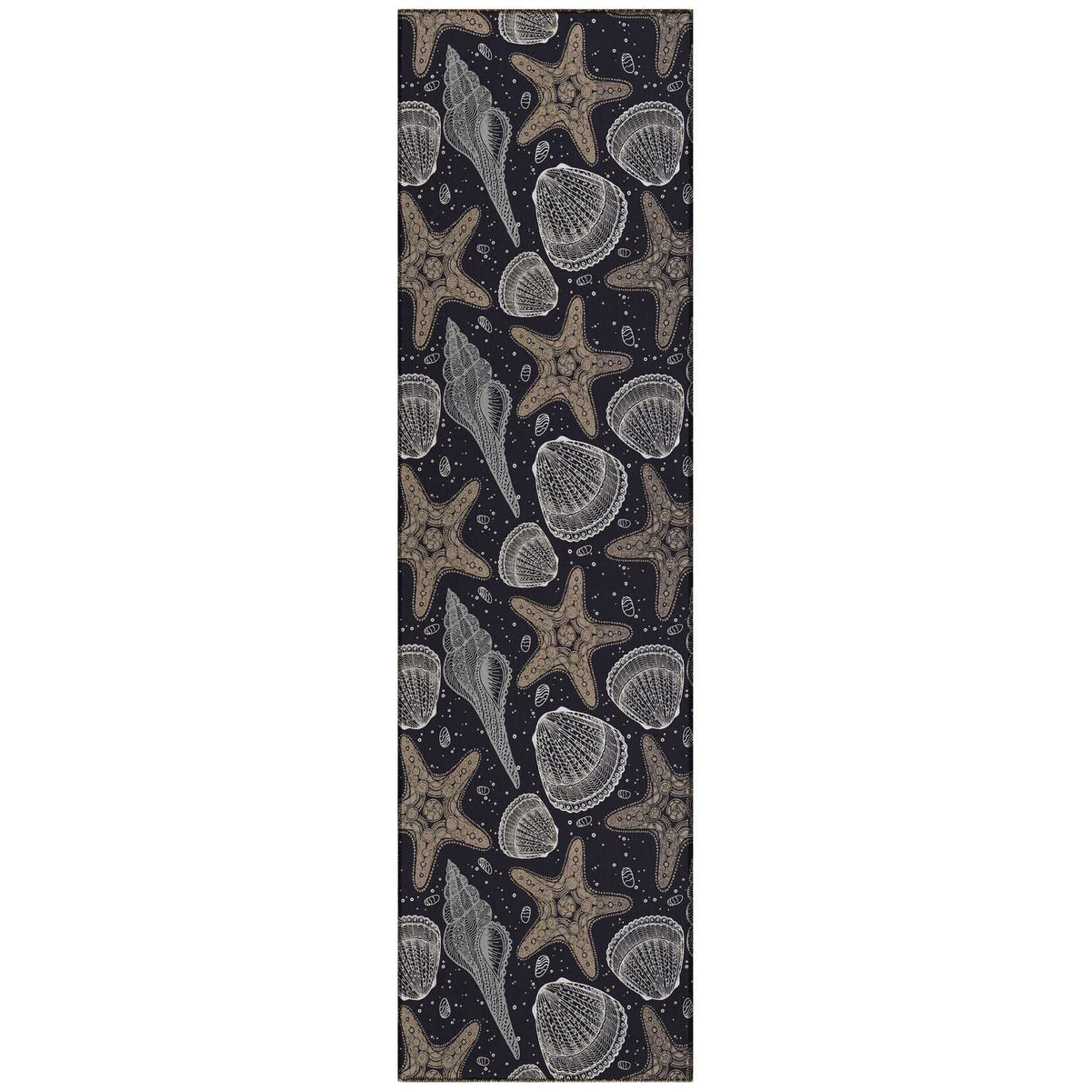 Seabreeze Sz4 Black Coastal Rug Runner 2' 3&quot; X 7 ' 6&quot;