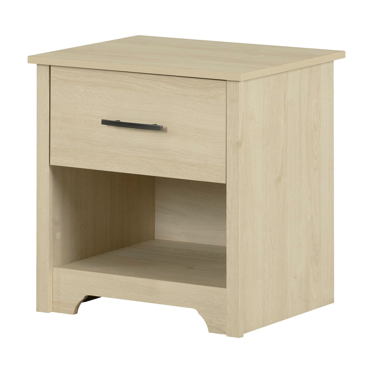 South Shore Fusion 1-Drawer Nightstand-End Table with Storage, Bleached Oak