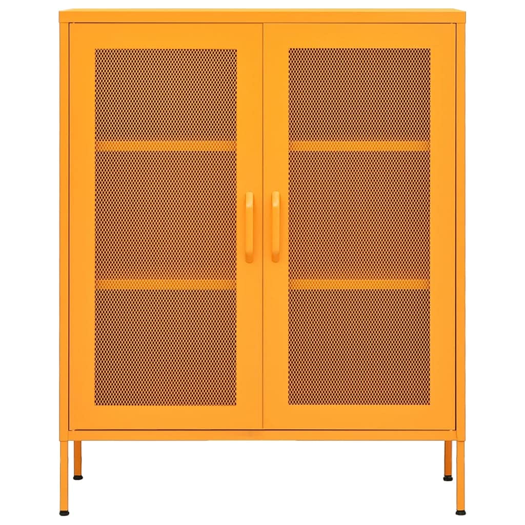 vidaXL Storage Cabinet File Cabinet Office Filing Cabinet Mustard Yellow Steel