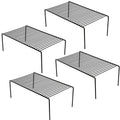 GEDLIRE Kitchen Cabinet Shelf Organizer Set of 4, Medium (13 x 9.4 inch) Metal Wire Pantry Storage Shelves, Dish Plate Racks for