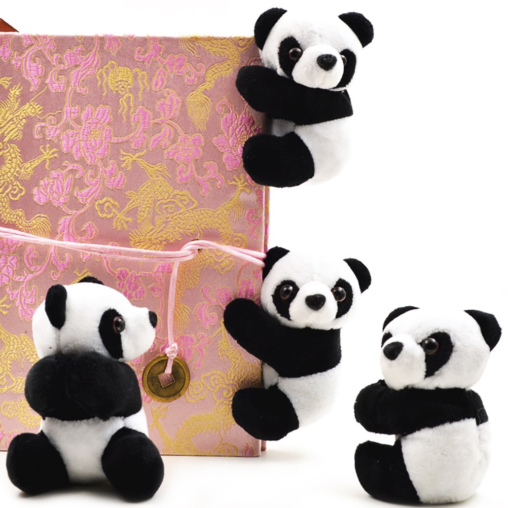 Yiphates 2Pcs Plush Animal Clip Clip-On Critter Panda Clip Note Clip Stand Photo Holder Stand Memo Clip For Home Office Use