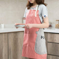 Leeonz Cooking Apron | Adjustable Waterproof Chef Apron With Pocket And 2 Side Coral Velvet Towels For Hands Wiping Quilt For Ho