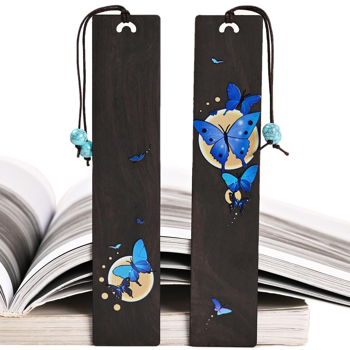 Zqzymxq 2Pcs Butterfly Bookmark Aesthetic, Book Marks For Reading Women, Butterfly Gifts For Women (Blue Butterfly)