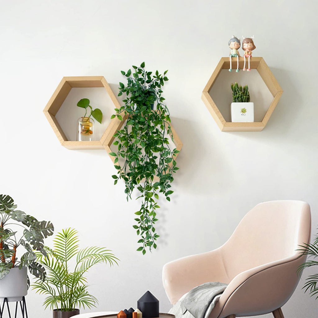 Loywree 1 Pack Artificial Hanging Mandala Plants With Pot Fake Potted Plants Suitable For Indoor Outdoor Patio Shelf Wall D  Cor