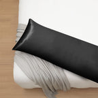 Ersmak Satin Body Pillow Cover, 20X54 Inches Black Ultra Soft Satin Body Pillow Case For Hair And Skin, Silky Slip Cooling Long