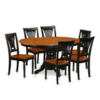 East West Furniture AVPL7-BCH-W 7 Piece Dining Room Furniture Set Consist of an Oval Kitchen Table with Butterfly Leaf and 6 Dining Chairs, 42x60 Inch, Black & Cherry