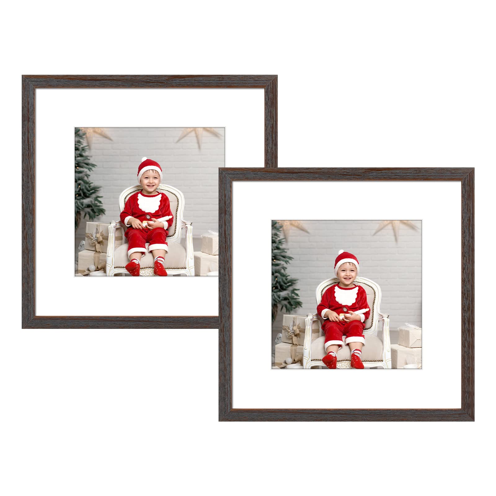 Golden State Art, 12x12 Frame, Made of Solid Wood - White Mat for 8x8 Photos - Sawtooth for Wall Display - Great for Weddings, G