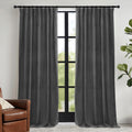 Ryb Home Velvet Blackout Curtains For Bedroom - Super Soft Room Darkening Curtains Thermal Insulated Drapes Heat Block Window Panels For Living Room, Wide 52 X Long 96, Grey, 2 Panels