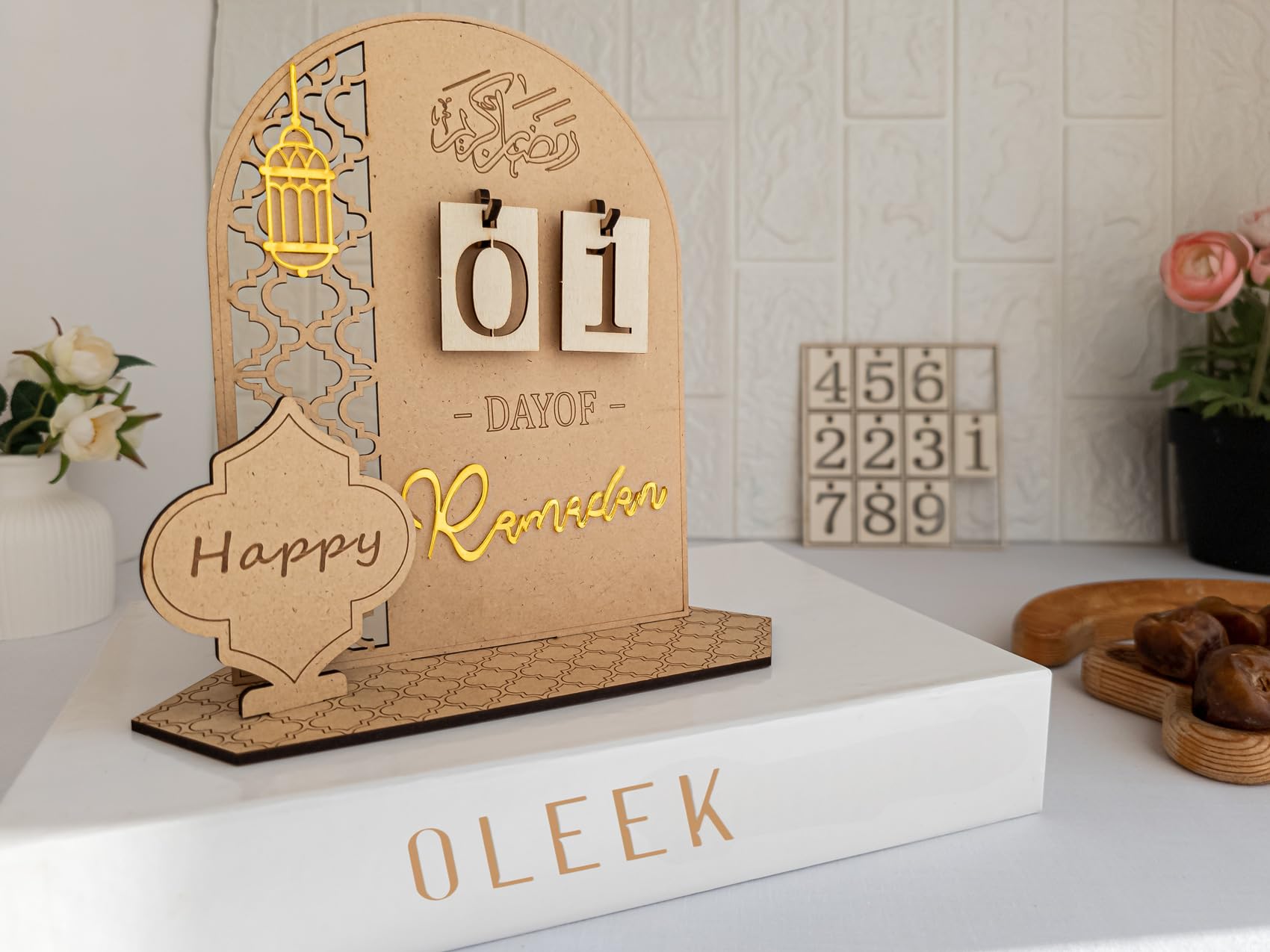 Oleek Advent Calendar For Ramadan - Wooden Ramadan Decorations For Home 2024-30 Days Ramadan Countdown
