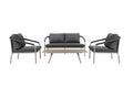 Pangea Home X-Chelsea 4 Gry Conversation Set, Grey