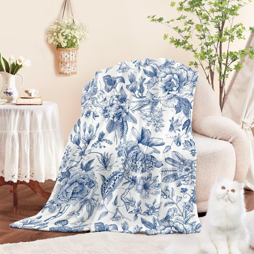 Jameswish Butterfly Kids Throw Blanket For Girls Teens White Soft Fuzzy Flannel Bed Blanket For Women Adults Plush Colorful Flow