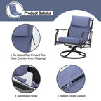 Aoodor Patio High Back Chair Cushion Olefin Fabric Slipcover Sponge Foam 46 X 21 X 4 Inch, Set Of 4 (Only Cushions)