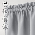 Hiasan Valance Curtains For Kitchen Blackout Thermal Insulated Solid Window Curtain Valance, Silver Grey, 42 X 18 Inches, 1 Panel