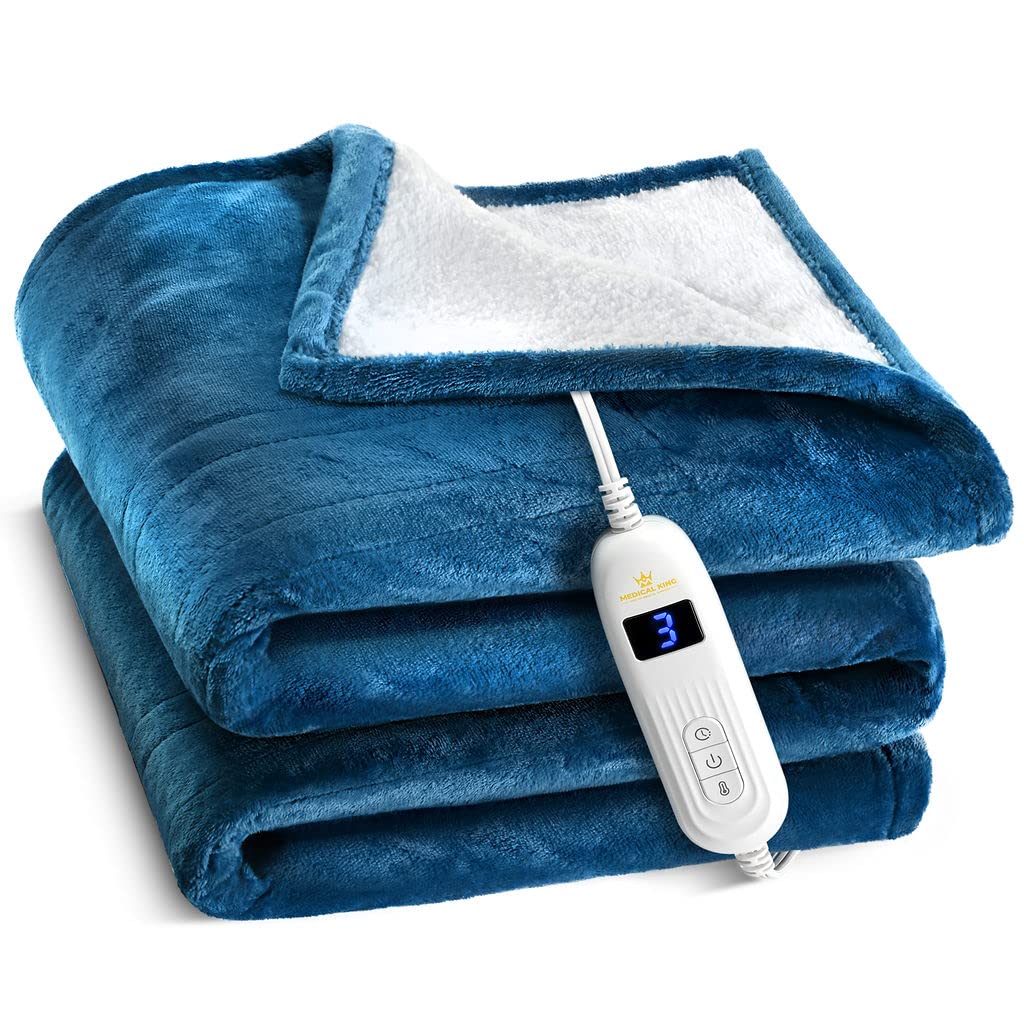 Heated Blanket, Machine Washable Extremely Soft And Comfortable Electric Blanket Throw Fast Heating With Hand Controller 10 Heat