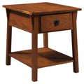 Leick Home 9066-SC Mission End Table with Locking Secret Compartment Made with Solid Wood, for Living Rooms, Russet Finish Side 