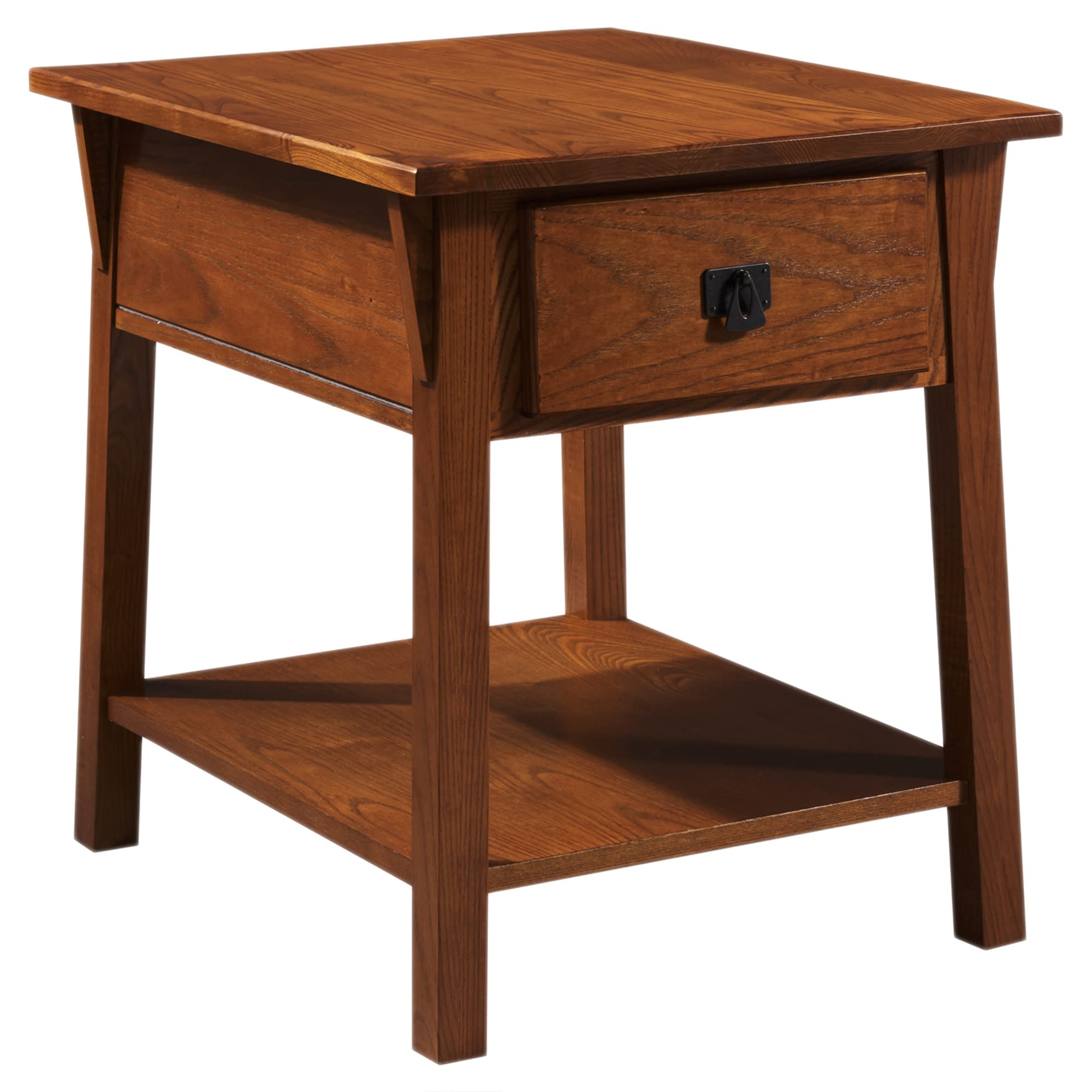 Leick Home 9066-SC Mission End Table with Locking Secret Compartment Made with Solid Wood, for Living Rooms, Russet Finish Side 