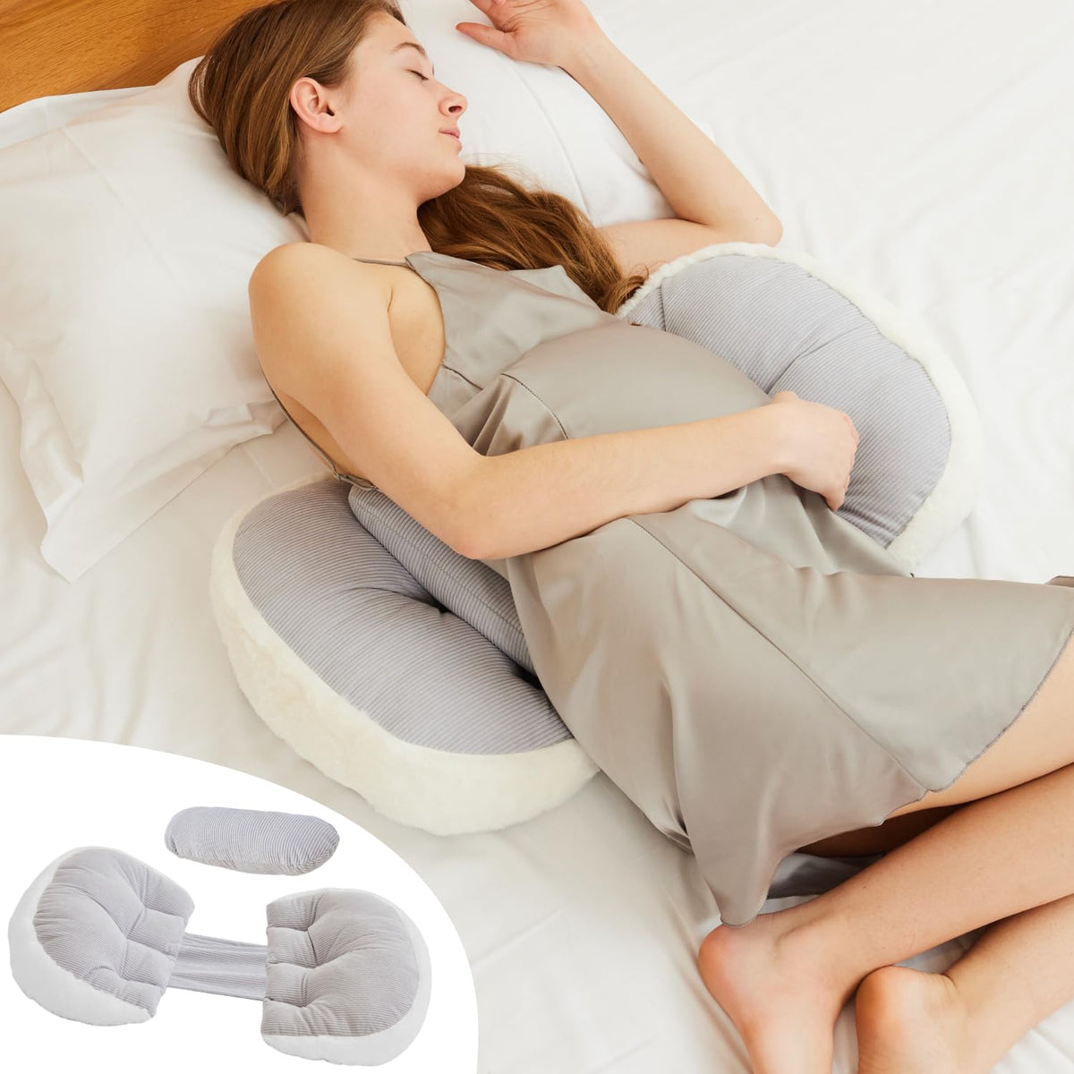 Yzcctixi Pregnancy Pillow For Pregnant Women Sleeping,Pillow Maternity Pillow Support For Back, Legs, Belly, Hips,Grey